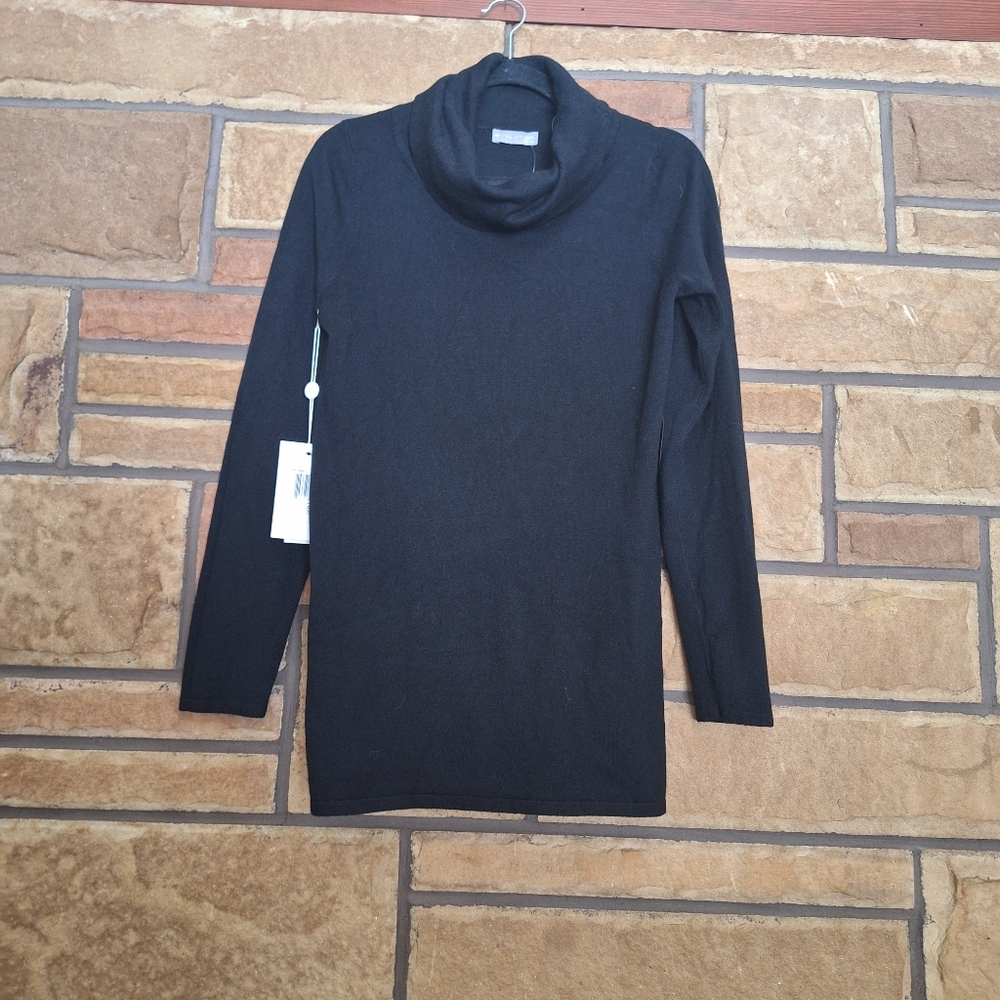 Evolution by Cyrus Jamarion Cowl Neck Elbow Patch Tunic Pullover Small NWT